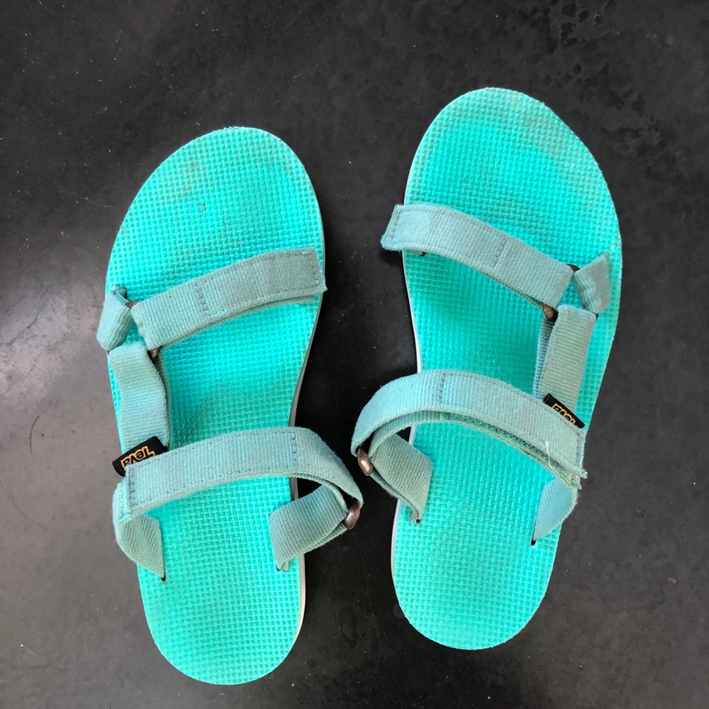 Turquoise Teva Universal Slide Sandals